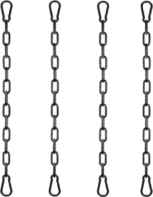 Verlängerungskette für Hängesessel 4 Stück Hängesessel Kette Ø4mm 50cm Metallkette Stahlkette Schaukelketten mit 8 Stück Karabiner für Hängematte Hängestuhl Sandsack