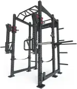 Atletica R8-Strike Power Rack | 6-Pfosten-Rack mit Jammer Arms, J-Hooks, Safety Straps, Dip Bar, 8 Weight Pins, 2 Pull-Up Bars, Logo Plate & Bar Holder | 279 kg