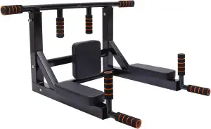 An der Wand befestigte Pull-Up Bar,Multifunktionale Dip Station Wandmontage,Wandmontierte Dip Station mit breitem Griff, robust, 200 kg Traglast, für Homefitness und Krafttraining