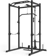 Atletica R5-Vega Power Rack | Power Cage mit Latzug | Multi-Grip Klimmzugstange, Safety Straps, J-Hooks & Weight-Pins | 213 cm Höhe | in Zwei Höhen verfügbar