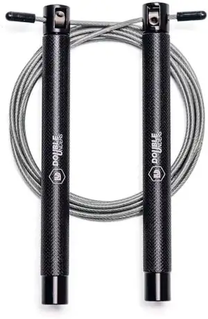 Springseil Speed Rope - Verstellbar - Springseil für CrossFit, Boxen, Fitnesstudio - Metallgriffe – Silber/Schwarz