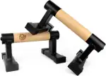 Müller & Blum Parallettes Holz, rutschfeste Liegestützgriffe, Premium Calisthenics Equipment für Indoor & Outdoor, gelenkschonende Push Up Bar Krafttraining, belastbare Handstand Griffe, Liegestütze