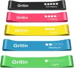 Gritin Fitnessbänder Widerstandsbänder mit 5 Stufen, Latex Fitnessband Resistance mit Deutscher Ü...