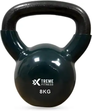 Premium Kugelhantel 4-24 kg Schwarz mit Vinyl beschichtung, Massive Gusseisen Ke