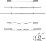 Olympia Hantelstange Ø50 mm – Langhantelstange, Curlstange SZ olympische Langhantel curved robust & rutschfester Griff, 120 cm / 150 cm / 180 cm