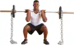 Sport-Thieme Gewichtsketten PowerChain | Einfache Montage an Hantelstange mit Feststellring | Paar Silber | Verchromter Stahl 150 cm Länge | Progressive Belastung für Krafttraining