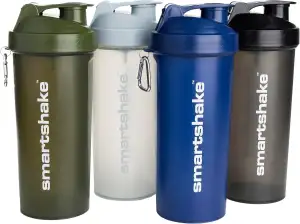 Smartshake Lite 4er-Pack Unisex Protein Shaker Flasche 800 ml | 27 oz – Fitness Shaker – Auslaufsicherer Schraubdeckel – BPA frei – Nebelgrau, Armeegrün, Schwarz, Marineblau