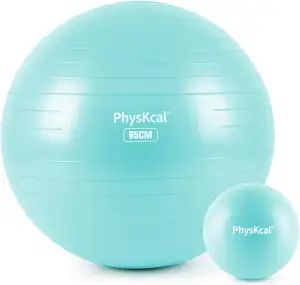 PhysKcal Gymnastikball und 23 cm Pilatesball Set, Anti Burst Gymnastikball, Anti-Rutsch-Sitzball, Balanceball, Yogaball für Zuhause, Fitnessstudio und Büro