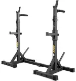 TREX SPORT Langhantelständer Squat Rack TX-100S | Hantelablage höhenverstellbar mit Sicherheitsablage, Dip-Griffen und Hantelscheibenaufnahmen bis 250 kg aus Metall