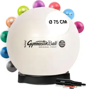 Original Pezziball MAXAFE 75cm mit Ballschale & Pumpe Kombi pearlwhite