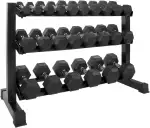 Kompakthantel-Ständer-Set mit 12 Paar Hex Hanteln, 1-15 kg, LxBxH 119x50x76 cm