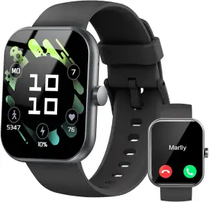 Smartwatch Herren Damen, 1,96"HD Touch Fitnessuhr mit Telefonfunktion, Smart Wat
