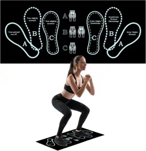Rutschfeste Kniebeugenmatte mit Fußpositionierung, Sportzubehör für das Heimtraining, rutschfeste...
