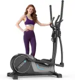 Crosstrainer, 3-in-1 Ultraleiser Crosstrainers mit 16 Widerstandsstufen, 8 kg Schwungrad, 16,5 Zoll Schrittlänge, LCD-Display, Belastbar Bis 150 kg, Ellipsentrainer für Zuhause