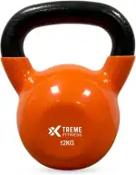Premium Kugelhantel 4-24 kg Schwarz mit Vinyl beschichtung, Massive Gusseisen Kettlebell mit ergonomischem Griff, Robuste Hantel für Kraft Training, für CrossFit, HIIT und Home Gym
