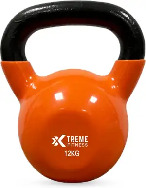 Premium Kugelhantel 4-24 kg Schwarz mit Vinyl beschichtung, Massive Gusseisen Kettlebell mit ergonomischem Griff, Robuste Hantel für Kraft Training, für CrossFit, HIIT und Home Gym