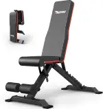 PASYOU Hantelbank Klappbare Trainingsbank mit 9x4x3 Verstellbaren Positionen Multi- Schrägbank als Bauch & Rückentrainer für zuhause, Max. 318kg Gewichtsbelastung