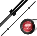 Strength Shop Olympia Langhantel 20kg, 220cm Länge & 28mm ⌀, Stahl Langhantelstange 50mm Scheibenaufnahme mit E-Coat Beschichtung & scharfer Rändelung, perfekt für dein Homegym