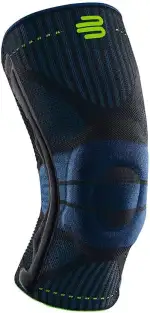 Bauerfeind Kniebandage "Knee Support" für Männer, 1 Sportkniebandage für Fußball, Joggen oder Fitness, Meniskus Knie-Bandage mit Silikonring, Rechts & links tragbar, S, Schwarz