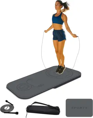 LaiEr Springseilmatten-Set, zwei Stück Knieschutz, Stoßdämpfung, Fitness-Trainingsmatte, rutschfe...