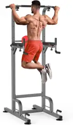 RELIFE REBUILD YOUR LIFE Power Tower Klimmzüge Dips Höhenverstellbares Multifunktions Fitnessgerä...