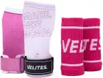 Velites | Handgrips Quad Pro + handgelenkbandage | Gleichgewicht zwischen Flexibilität, Komfort und Stärke | Verwendung mit Kreide | Cross Training & Functional Training
