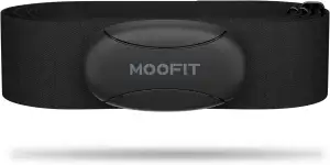 moofit HR8 Pulsmesser Brustgurt, Low Energy Echtzeit-Herzfrequenzdaten Bluetooth 5.0/ANT+, Größere Kommunikationsreichweite, IP67 Wasserdicht, Kompatibel mit iOS/Android Apps, Fitnessgeräte, Schwarz