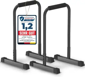 DH FitLife Dip Barren Bars | Dip Stange & Verstellbare Dip-Station 80-90 cm | Parallettes für Calisthenics & Krafttraining | Stabil & Sicher | Indoor & Outdoor Fitness Equipment