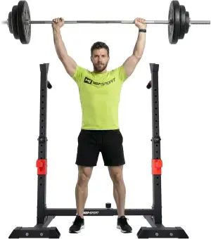 Hop-Sport Langhantelständer höhenverstellbar bis 250 kg, Hantelständer mit Sicherheitsablage, verstellbare Breite, Langhantelablage für Bankdrücken, Kniebeugen und Langhanteltraining