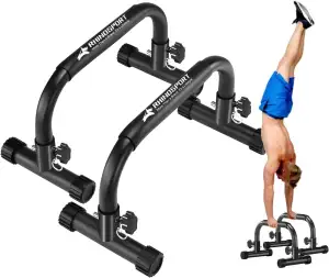 RHINOSPORT Parallettes Bars Dip Calisthenics Push Up Bars 10.2 in High 300Kg/661