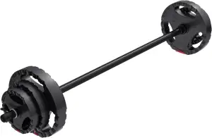 GORILLA SPORTS® Langhantel Set 19,5 kg - inkl. Hantelscheiben 2x1,25kg, 2x2,5kg, 2x5kg, 30mm, Aer...
