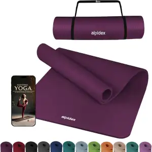 ALPIDEX Yogamatte Extra Dick 1,5 cm Gymnastikmatte 3 Größen E-Book rutschfest Phthalatfrei Fitness Matte Turnen Pilates Sport Physio HIIT Yoga Trainingsmatte Isomatte