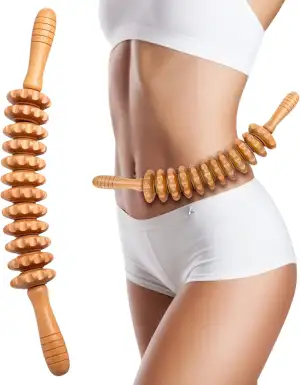 Faszienstab Holz Massageroller,Faszienrolle Holz,Massage Roller Massagegerät,Massageroller Mit Gr...