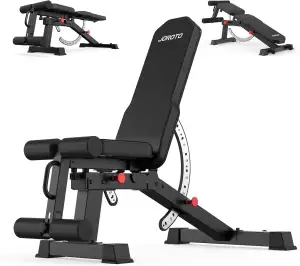 JOROTO MD65 Hantelbank Verstellbar, Multifunktions Hantelbänke für Zuhause, Trainingsbank mit Max Belastung 800KG, 9-Fach Verstellbarer Rückenlehne und 3-Fach Verstellbarer Sitzfläche Fitnessbank