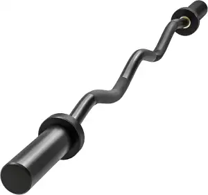 SPORTNOW Olympische SZ Curlstange 120 cm Curlset bis 100kg Belastbarkeit Hantelstange mit 50mm Scheibenaufnahme, rutschfesten Griffen, Langhantelstange für Krafttraining, Schwarz