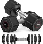JOROTO Hanteln Set, 4-in-1 Verstellbare Hanteln Kurzhanteln 2er set, 2–5 kg, mit Verchromtem Rutschfestem Griff, Geeignet für Männer und Frauen, für Krafttraining, Fitness und Heimtraining (Schwarz)