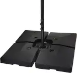 Montafox Sonnenschirmständer 4-teilig Schirmgewicht für Ampelschirm Bodenkreuz schwarz 90 Liter / 150 kg - befüllbar mit Wasser oder Sand 7 Jahre Garantie auf Material*