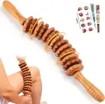 Neues Design Faszienrolle Holz Massagegerät, Faszienstab Roller Wood, Massageroller Mit Griff, Ma...