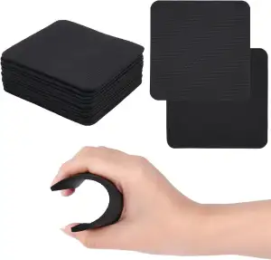 12 Stück Griffpolster, Profi Neopren Griffpads, Griffpolster für Gewichtheben, Alternative für Trainingshandschuhe, Neopren Workout Pads für Bodybuilding, Fitness & Krafttraining, Schwarz