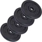 ScSPORTS 20 kg Hantelscheiben-Set, 4 x 5 kg, Gusseisen Gewichte, 30/31 mm Bohrung