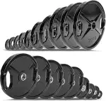 C.P. Sports Olympiascheiben als Paar – GUSS oder GUMMIERT – 0,5 KG bis 30 KG – Hantelscheiben/Gewichte/Weight Plates 50mm aus Gusseisen mit Grifflöchern – für Gewichtheben und Kraftsport