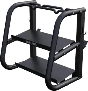 GORILLA SPORTS® Hantelständer - Multifunktional, 52x68,5x62 cm, Stahl, bis 300 kg Belastbar, Schwarz - Hantelablage, Kurzhantel, Langhantel Ablage, Kettlebell Ständer, Gewichtsständer