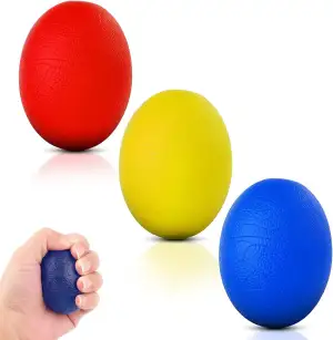 3 Stück Silikon Eiförmige Griffbälle,Hand Therapie Bälle,Kann 15 bis 30KG Anti Stress Ball Set,Handtrainer Fingertrainer Ball,für Griffstärkung,Arthritis Linderung und Schlaganfall Rehabilitatio