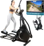 Skandika Crosstrainer für Zuhause Carbon P23 | klappbar, Ellipsentrainer mit 23 Programmen, 16 Stufen, platzsparend, leise, Kinomap App kompatibel, moderner Computer, kompakt, Cardio, Bis 135Kg