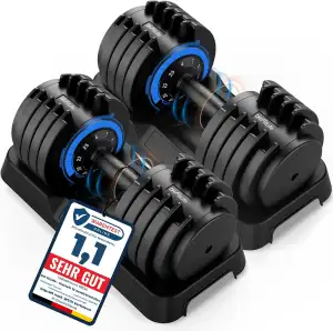DH FitLife 12kg/25kg verstellbare Hanteln 2,5-12kg /4-25kg mit 10 Gewichtsstufen, Kurzhanteln Hanteln Set mit Hantelscheiben, Variable Gewichte 10 in 1