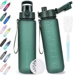 AOPREL Trinkflasche 1l, Trinkflasche Sport Tritan & BPA-Frei Wasserflasche Mit F