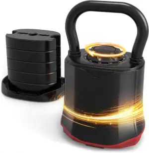 HXD-ERGO Verstellbare Kettlebell 6-in-1 (3–18 kg), Schnellwechsel-Gewicht, Breiter Griff, Kompakte Kugelhantel für Zuhause & Home Gym Training