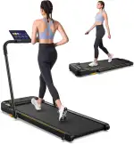 UREVO 2 in 1 Laufband für zuhause mit APP, Walking pad mit doppelter Stoßdämpfung, ‎1-10 km/h Laufband Klappbar mit Fernbedienung und LED-Anzeige für Zuhause/Büro