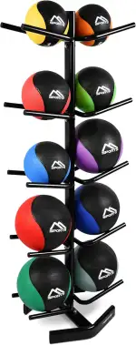 MSPORTS Medizinball Rack I für 10 Gymnastikbälle I Ablage Medizinballständer