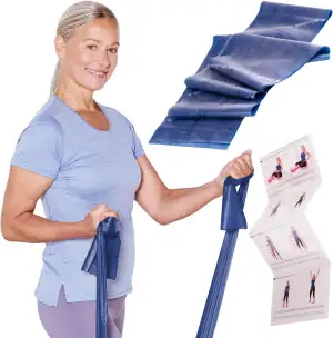 TheraBand 2,50m im PE Beutel mit Anleitung | Fitnessband | Gymnastikband | Stretchband für Ganzkörpertraining | Widerstandsband | Training Bands für Zuhause | Fitness Zubehör | 100% Naturlatex